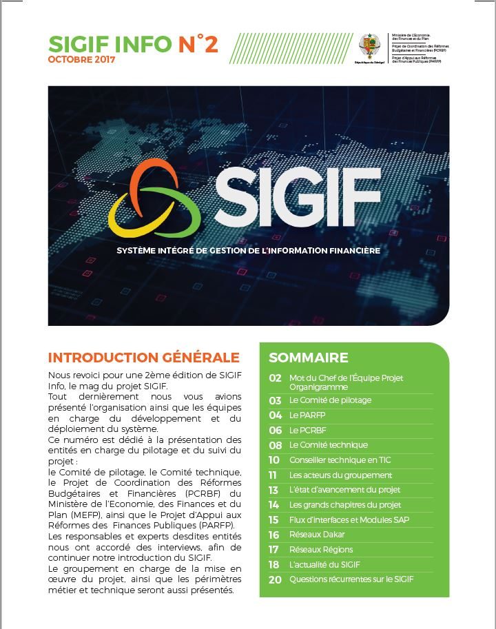 SIGIF INFO N°2 – 4ieme trimestre 2017